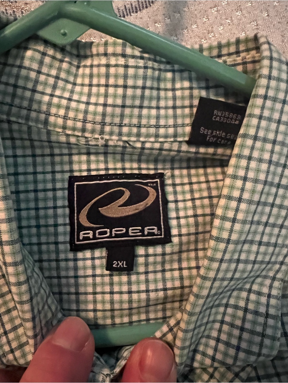 Classic Men's Checked Button-Front Jacket - Light Green - Picture 2 of 2